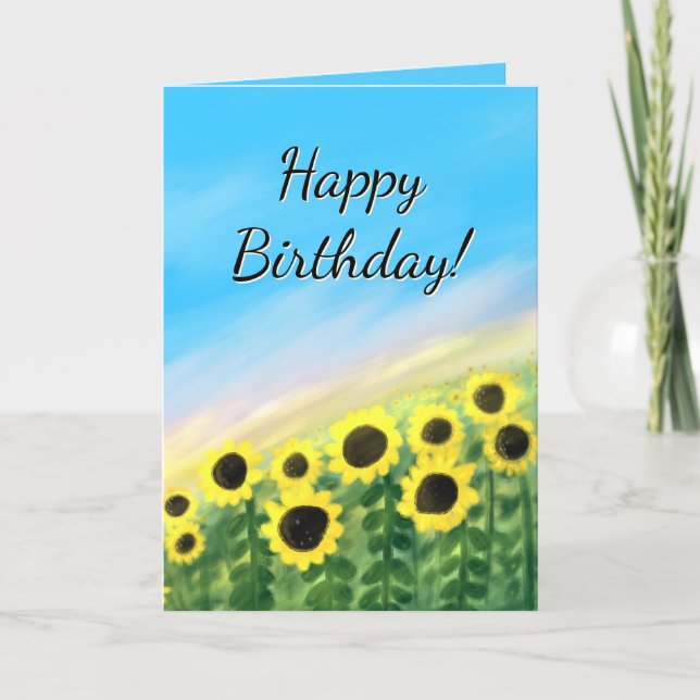 Christian Birthday Card (Sunflowers) (Front)