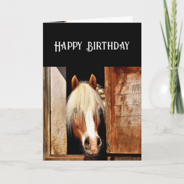 Christian Birthday Western Horse God's Blessing  Holiday Card (Front)