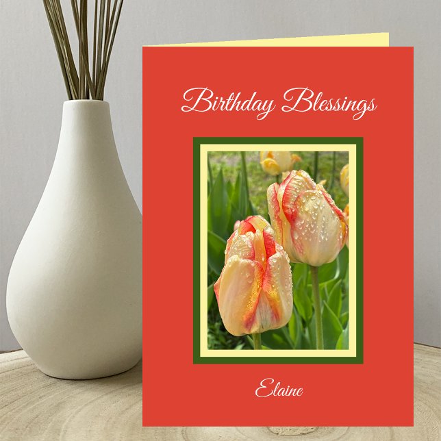 Christian Birthday Yellow Tulips Card (Creator Uploaded)