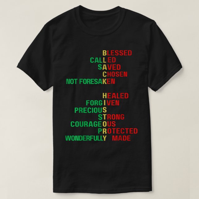 Christian Black History Melanin Church Men Women B T-Shirt (Design Front)