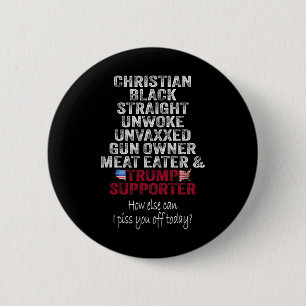 Christian Black Straight Trump Supporter Unwoke Un 6 Cm Round Badge