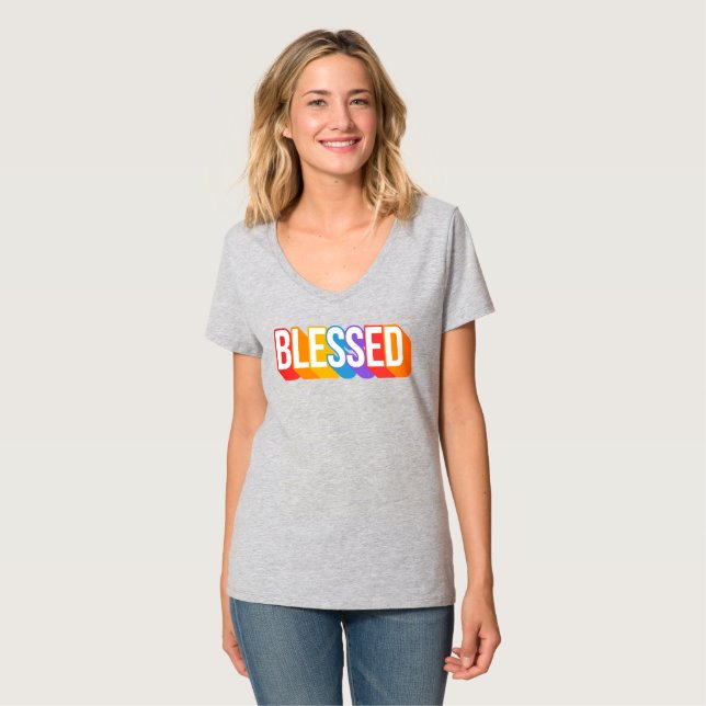 Christian Blessed Aesthetic Graphic T-Shirt (Front Full)