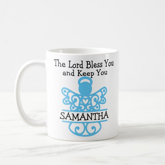 Christian Blessing Angel Lord Bless You Keep You C Coffee Mug (Left)