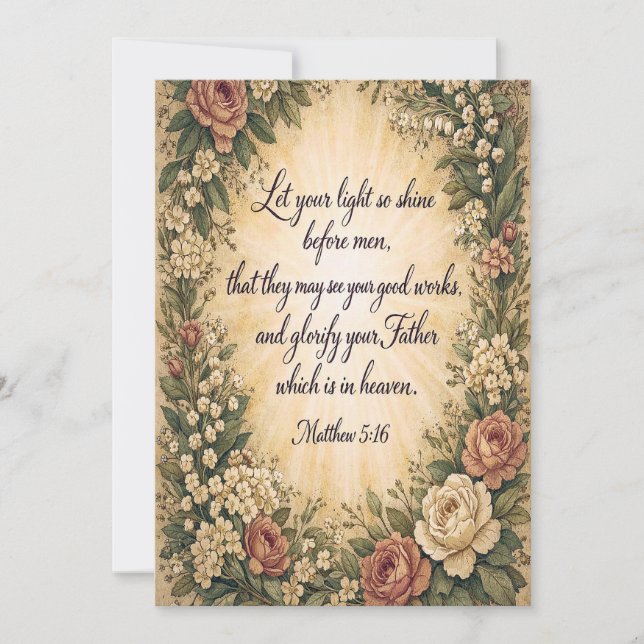 Christian Blessing Be the Light Graduation Card (Front)