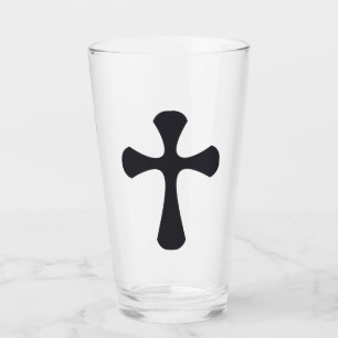 Christian blue cross glass