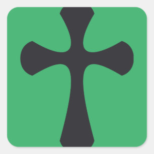 Christian blue cross square sticker