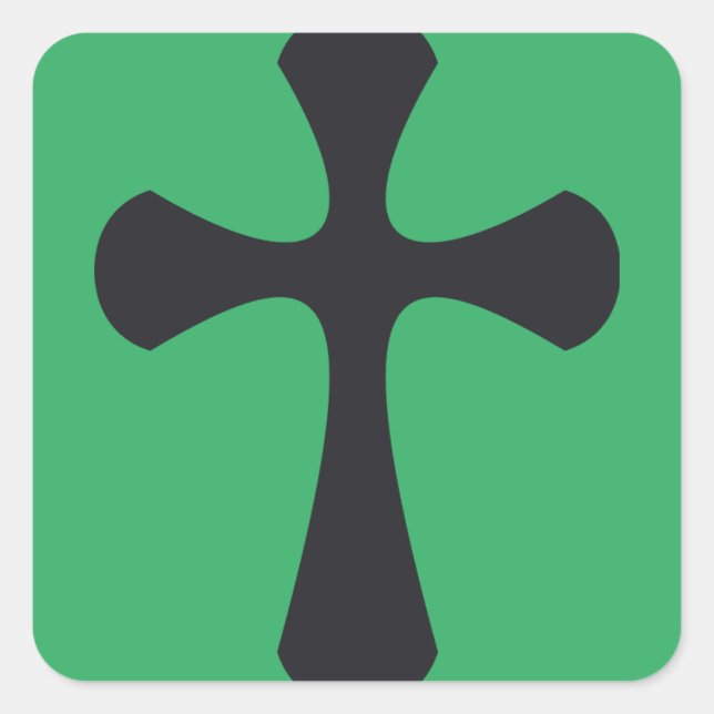 Christian blue cross square sticker (Front)