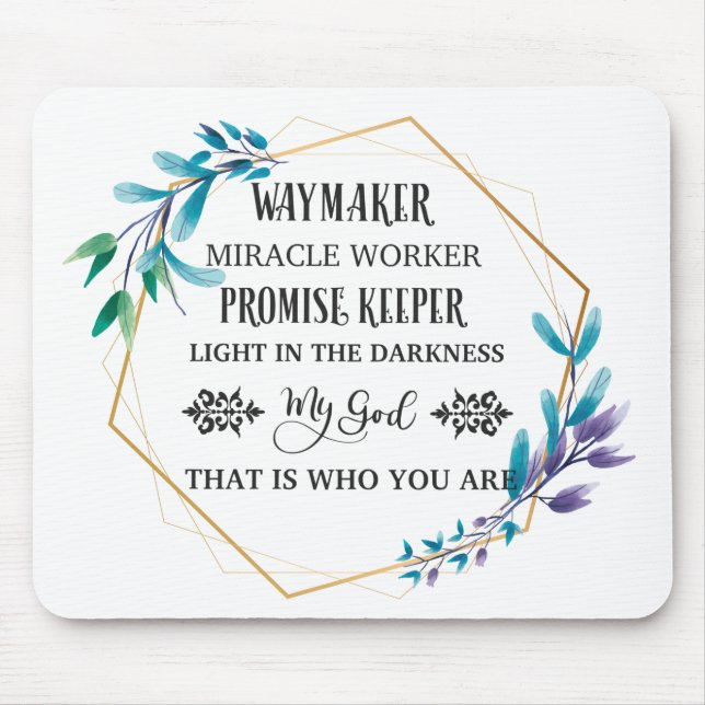 Christian Blue Floral Wreath   Mouse Pad (Front)