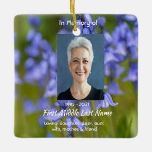 Christian Bluebells Flowers Memorial Keepsake  Ceramic Ornament