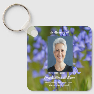 Christian Bluebells Flowers Memorial Keepsake  Key Ring