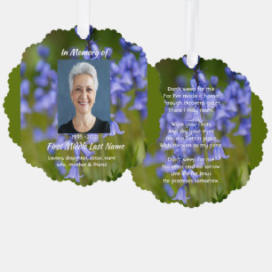 Christian Bluebells Flowers Memorial Keepsake  Tree Decoration Card