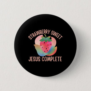 Christian Boho Strawberry Sweet Jesus Complete Fru 6 Cm Round Badge