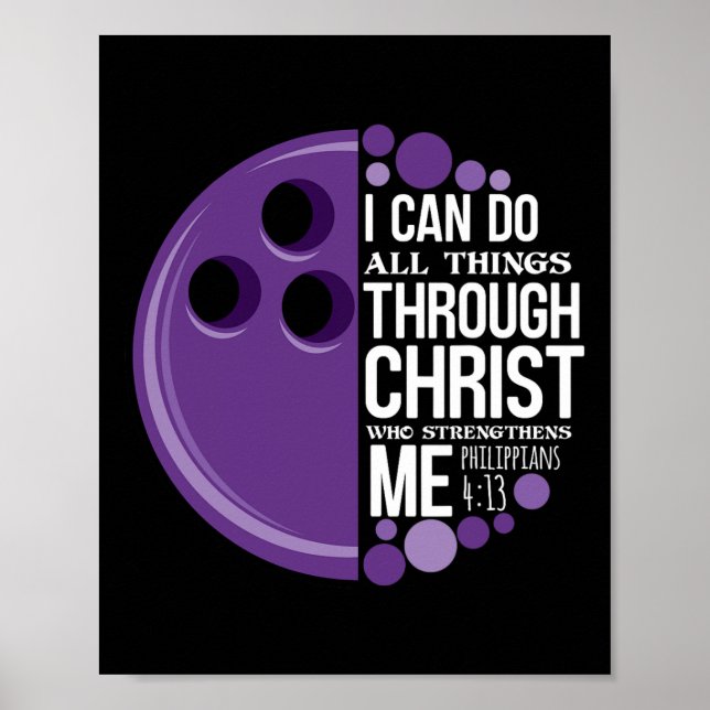 Christian Bowling Funny Personalised Team Gift For Poster (Front)