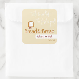 Christian Bread Logo | Bakery Cafe Fellowship Square Sticker