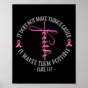 Christian Breast Cancer Awareness Faith Luke 137  Poster