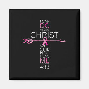 Christian Breast Cancer Cross Religious Bible Vers Magnet