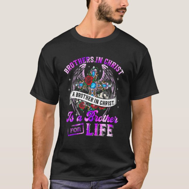 Christian Brother Is A Brother For Life Cute Flora T-Shirt (Front)