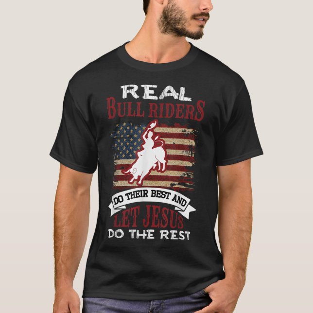 Christian Bull Riding Bull Rider T-Shirt (Front)