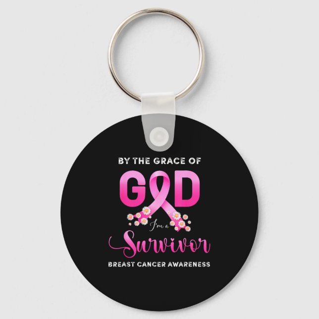 Christian By Grace Of God Survivor Breast Cancer A Key Ring (Front)