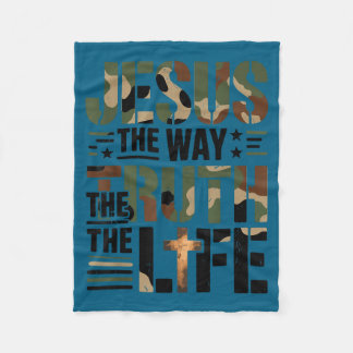 Christian Camouflage Jesus Way Truth Life Camo Bib Fleece Blanket
