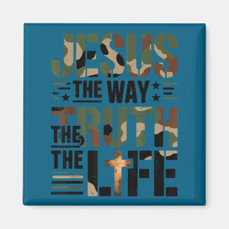 Christian Camouflage Jesus Way Truth Life Camo Bib Magnet