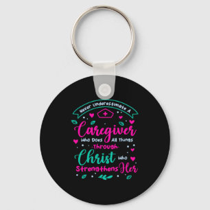 Christian Caregiver Female Caregiver Appreciation Key Ring