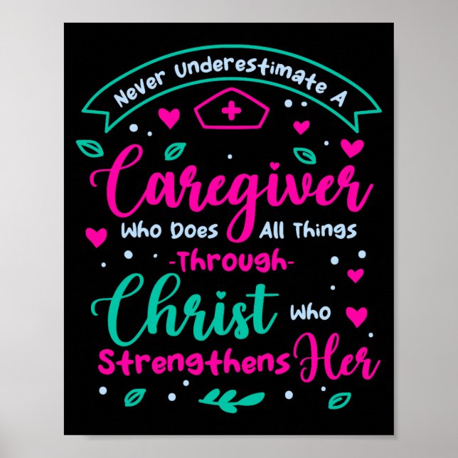 Christian Caregiver Female Caregiver Appreciation  Poster (Front)