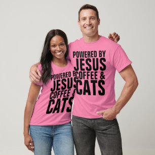 Christian Cat Lover T-shirts,  JESUS COFFEE CATS T-Shirt