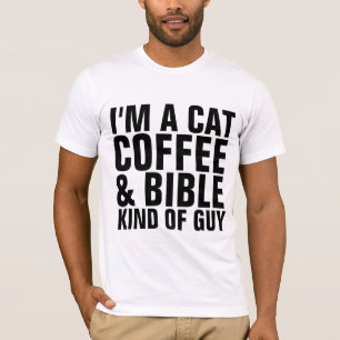 CHRISTIAN CAT T-SHIRTS FOR MEN, COFFEE & BIBLE