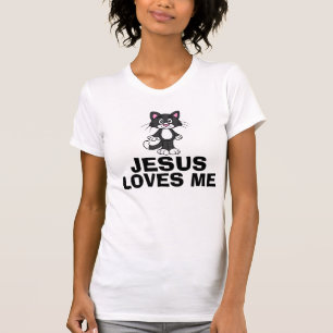 Christian Cat T-shirts, JESUS LOVES ME Kitten T-Shirt