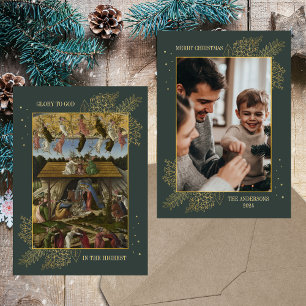 Christian Catholic Christmas Nativity Family Photo Holiday Card