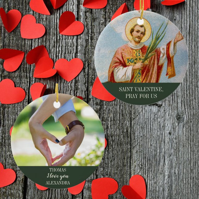 Christian Catholic Photo Saint Valentine's Day Ceramic Tree Decoration (Creator Uploaded)