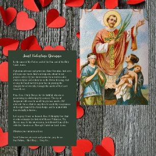Christian Catholic Saint Valentine Novenna Prayer Holiday Card
