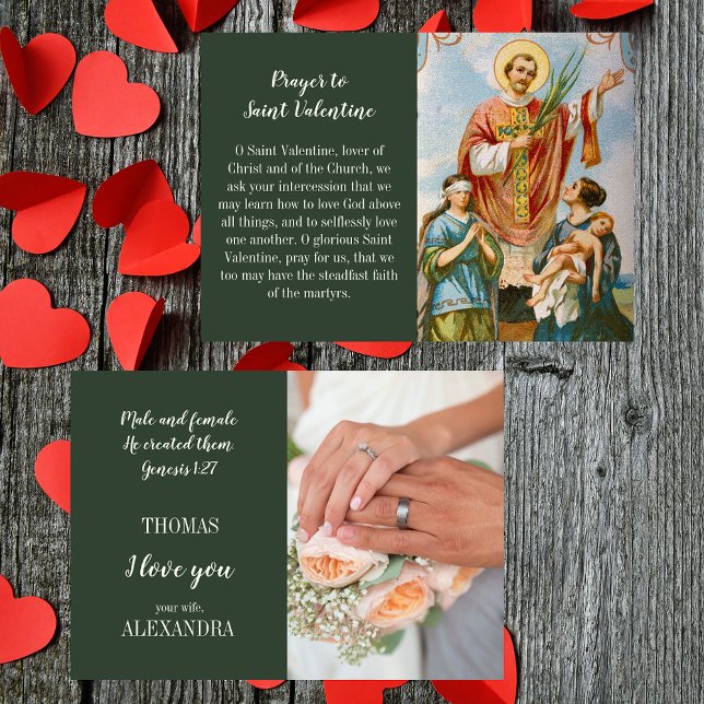 Christian Catholic Wife Husband Valentine's Day Holiday Card (Religious Christian Catholic Wife Husband Married Couple Wedding Love Valentine's Day Holiday Card)