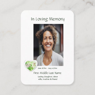 Christian Celebration of Life Keepsake Hummingbird Business Card