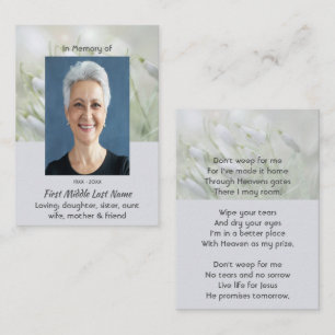 Christian Celebration of Life Snowdrop Flowers Business Card