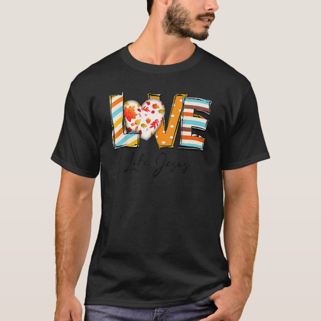 Christian Cheetah Leopard Love Like Jesus Thanksgi T-Shirt (Front)