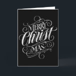 Christian Christ Christmas Chalkboard Calligraphy Holiday Card<br><div class="desc">We say 'Merry Christmas' very often during the season, but sometimes we tend to forget where this greeting atually originates from. Here is a wonderfully elegant piece of custom hand lettering in the fashionable chalkboard look to give a gentle nudge back into the direction of Jesus. Professional calligraphy by Ivan...</div>