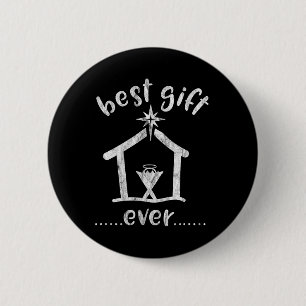Christian Christmas Best Gift Ever Jesus Story 6 Cm Round Badge