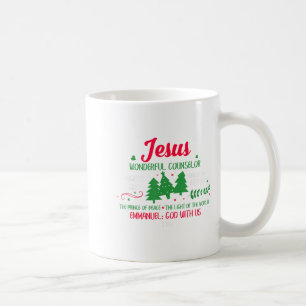 Christian Christmas Bible God With Us Jesus Tree  Coffee Mug