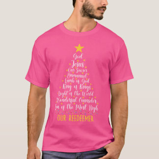 Christian Christmas Bible Verse Names Of Jesus Tre T-Shirt