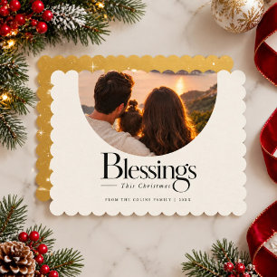 Christian Christmas Blessings Arch Photo Holiday Card
