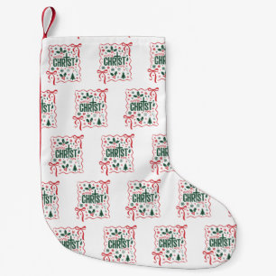 Christian Christmas Cross Sign Jesus Christ Faith Small Christmas Stocking