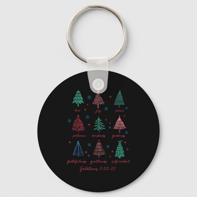Christian Christmas Galatians 5 22-23 Fruit Of The Key Ring (Front)