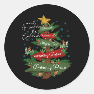 Christian Christmas He Will Be Called Wonderful Co Classic Round Sticker