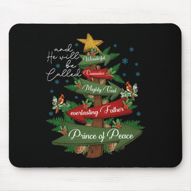 Christian Christmas He Will Be Called Wonderful Co Mouse Pad (Front)