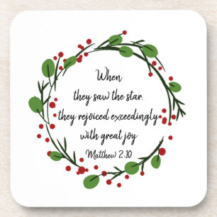 Christian Christmas Inspirational  Scripture Coaster