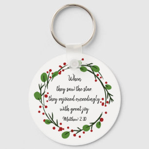 Christian Christmas Inspirational  Scripture Key Ring