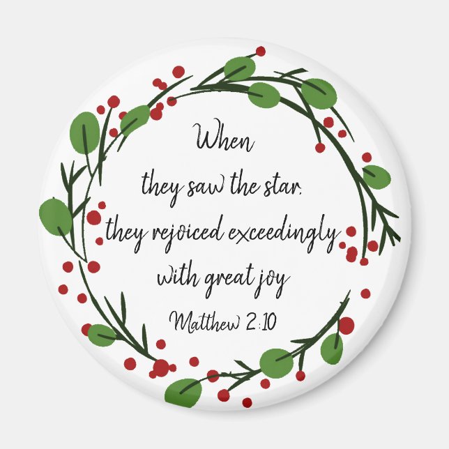 Christian Christmas Inspirational  Scripture Magnet (Front)