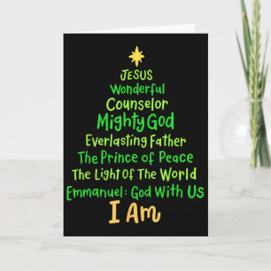 Christian Christmas Jesus Bible Christmas Tree  Card